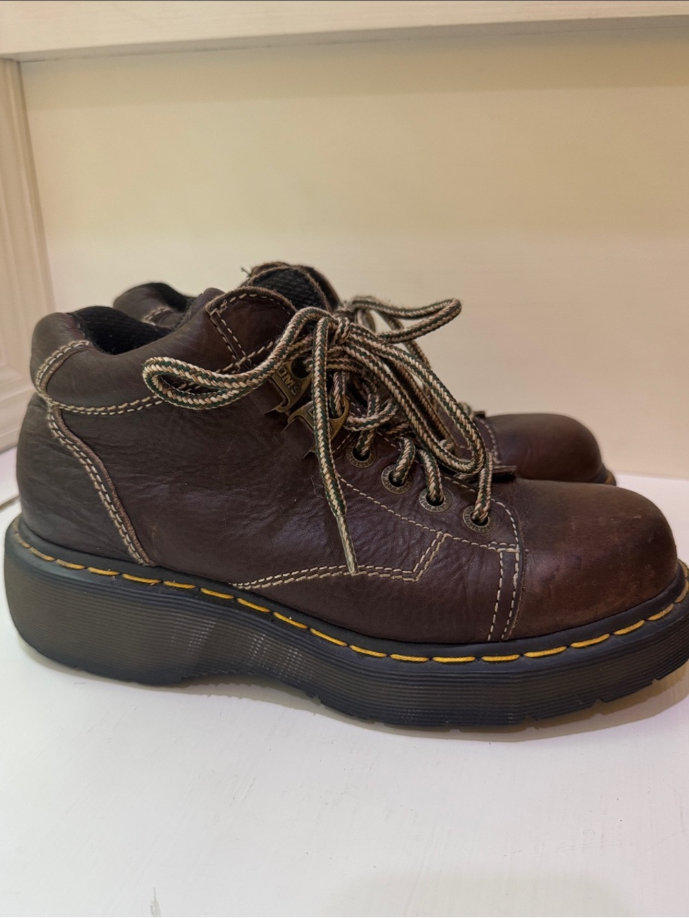 Dr. Martens Vintage Brown Leather Lace-Up Chunky Boots (9365)